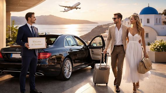 Taxitjänst på Thira