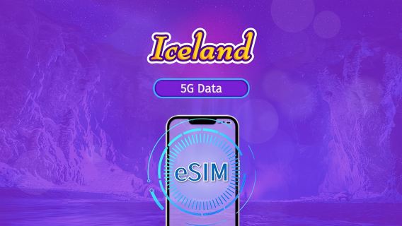 Islândia | eSIM 4G/5G | Pacote de dados | Cobrança de 24 horas | 7-30 dias | Código QR