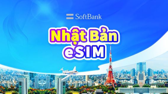 eSIM 4G/5G SoftBank Nhật Bản | Gói ngày | 1-30 ngày | Tính phí 24 giờ | Mã QR