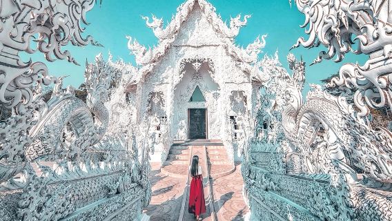 清邁清萊觀音廟紅廟+白廟+藍廟+網紅夢幻仙境咖啡屋一日遊