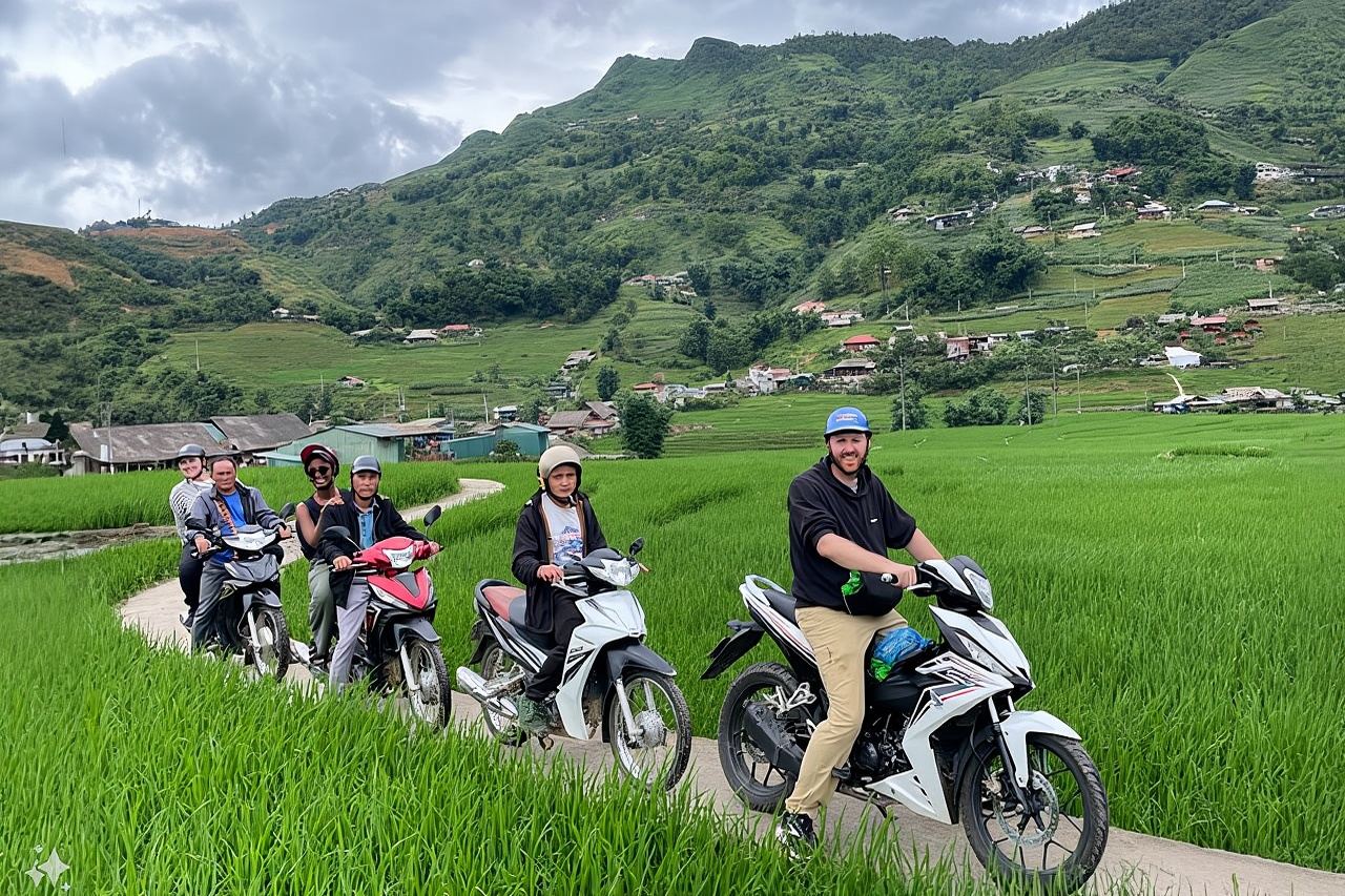 Tour in moto a Sapa con guida locale 1 giorno - Cascate, villaggi