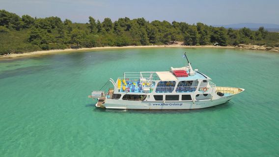 From Ouranoupoli: Blue Lagoon Two Island Cruise