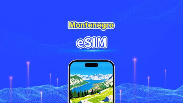 eSIM Montenegro | Dados de alta velocidade | 5G/4G | Pacote diário/de dados | 24 horas | 1-30 dias | Código QR