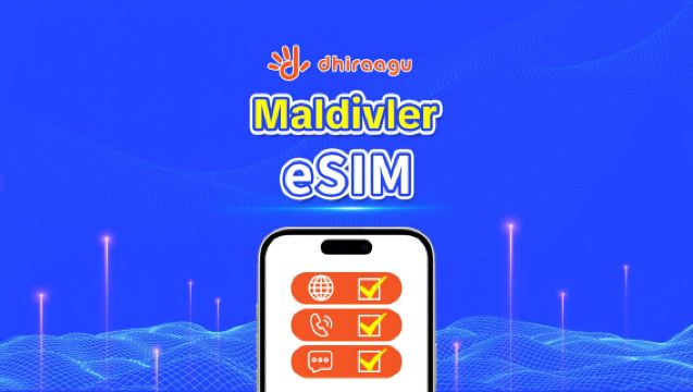 Maldivler Dhiraagu 5G eSIM | Veri Paketi | Arama + Yerel Numara | 10-30 Gün Arası Seçenekler | Doğal Gün Faturalandırma | QR Kodu