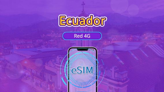 Ecuador | eSIM 4G | Soporta Tiktok & ChatGPT | Paquete diario/de datos | Facturación por día natural | 1-30 días | Código QR