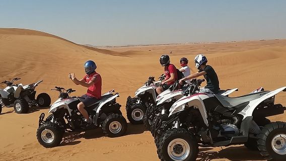 Dubai Desert Quad Bike Tour (1 Hour) BBQ , Camel Ride & 5 Shows