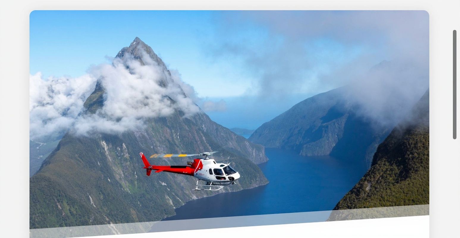 ニュージーランド・クイーンズタウン発 ヘリコプター往復+ミルフォードサウンドクルーズ ワンデーツアー