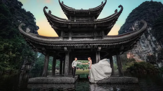Dagsudflugt til Tam Coc i Ninh Binh, Vietnam [Bái Đính-templet + Trang An-floden]