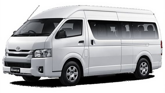 บริการรถเช่าพร้อมคนขับเต็มวันด้วย Toyota Hiace