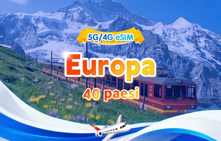 eSIM europea 5G/4G | Pacchetto giornaliero/Pacchetto totale | 500 MB/giorno - totale 30 GB | 1-30 giorni | Sistema attivo 24 ore su 24 | QR code