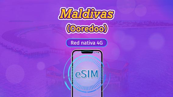 Maldivas | Ooredoo 4G eSIM |  Paquete total | Facturación por días naturales | 10 días | Código QR