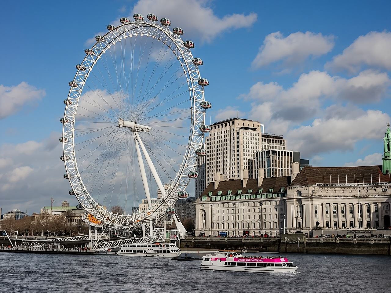 Observando el crucero por el río Támesis