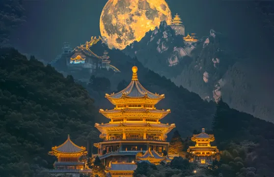 都江堰+青城山+仰天窩+南橋藍眼淚夜景+名吃兔頭一日遊