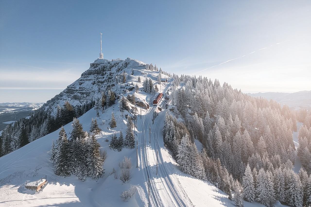 Tour autoguidato del Monte Rigi: crociera sul Lago di Lucerna e spa di montagna