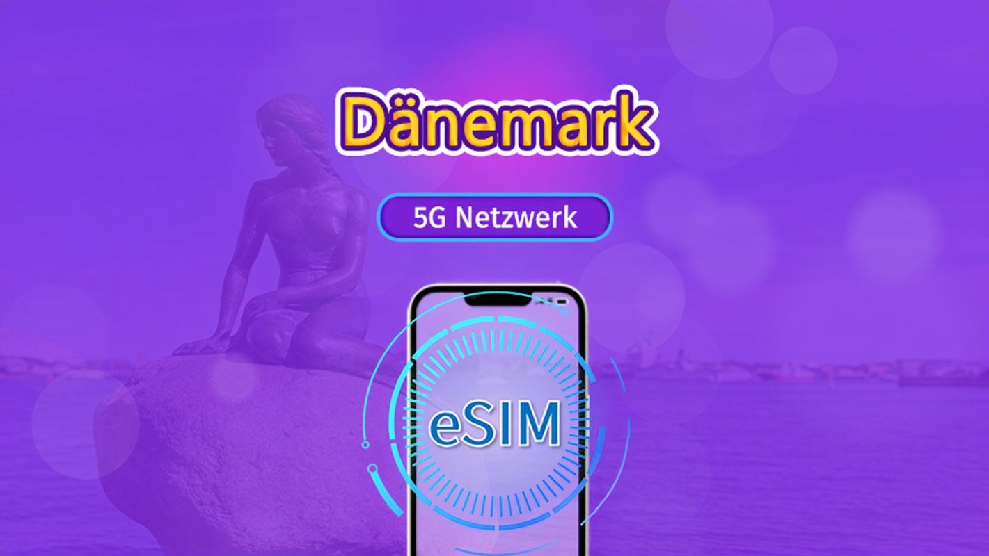 Dänemark | 5G/4G eSIM | Gesamtpaket | 24-Stunden Abrechnung | 7–30 Tage | QR-Code