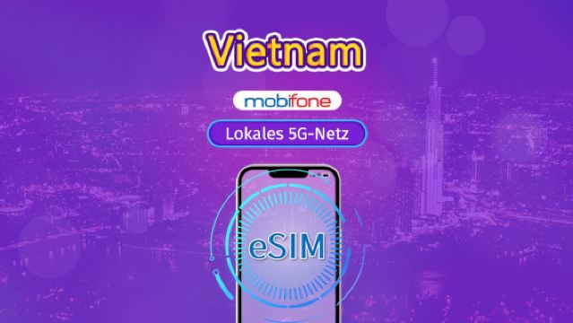 Vietnam Mobifone eSIM | Unterstützt 5G-Netzwerk & TikTok & ChatGPT | Tägliches Datenpaket | 3-7 Tage | Abrechnung pro Kalendertag | QR-Code