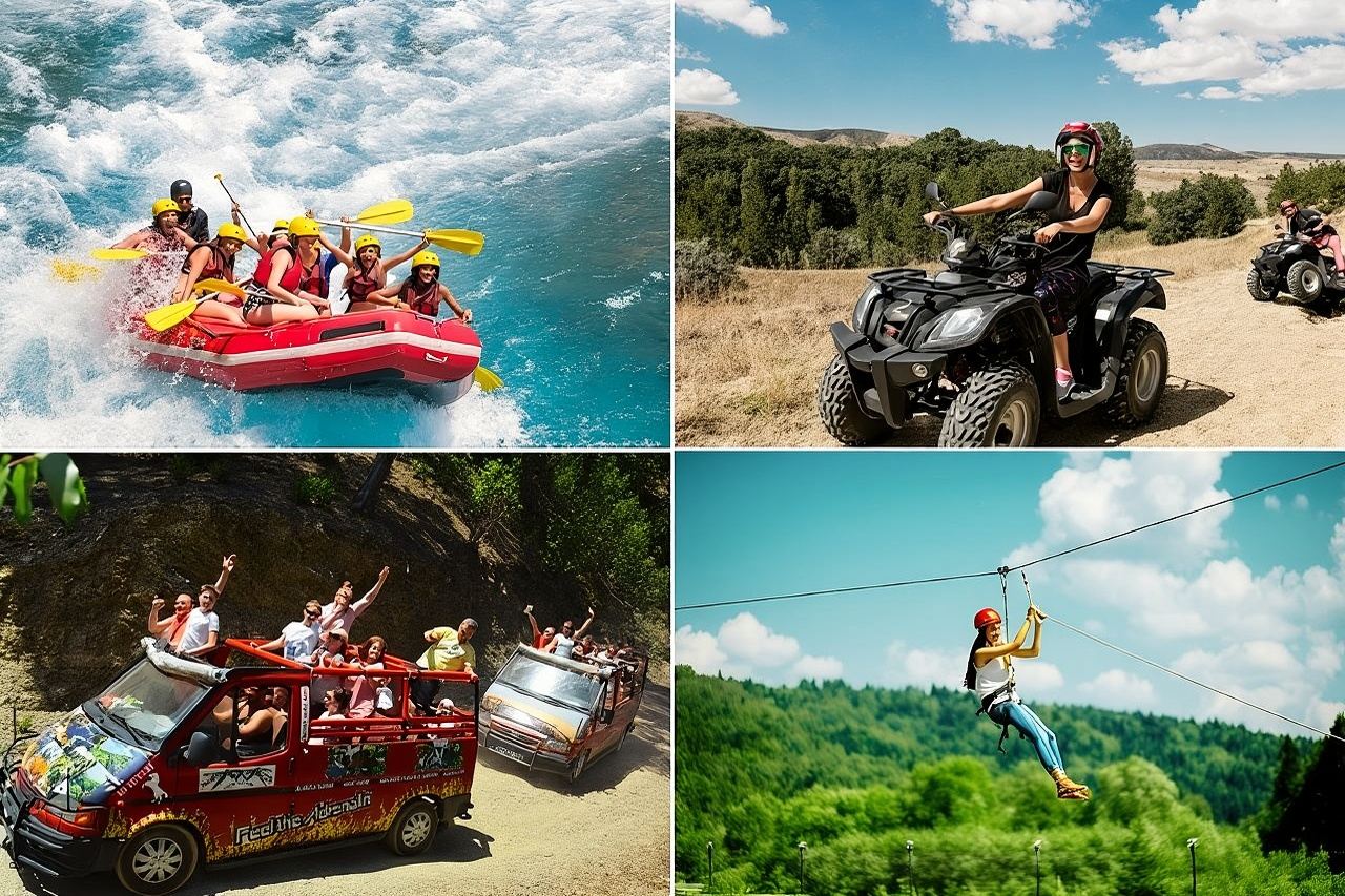 ( 4 in 1 ) Combo Rafting Quad & Jeep & Zipline : Köprülü Canyon