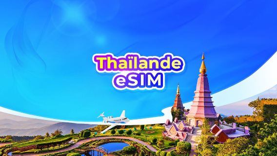 Thaïlande eSIM 5G | TikTok et ChatGPT disponibles | Installation dans l'application | Forfait journalier/Forfait total de données | Facturation 24h/24 | Code QR