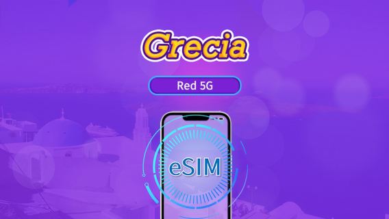 Grecia | eSIM 5G/4G | Plan Completo | Facturación cada 24 horas | 7-30 días | Código QR