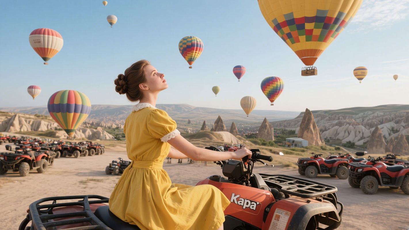 ATV en Goreme, Capadocia, Turquía: Persiguiendo el amanecer/atardecer en vuelo en globo aerostático con vehículo 4x4