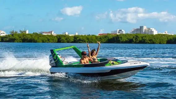 Jungle Tour adventure Cancun Speed Boat Through Mangrove