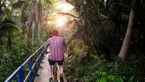 Fahrradtour durch Bangkok bei Dämmerung mit Glühwürmchen