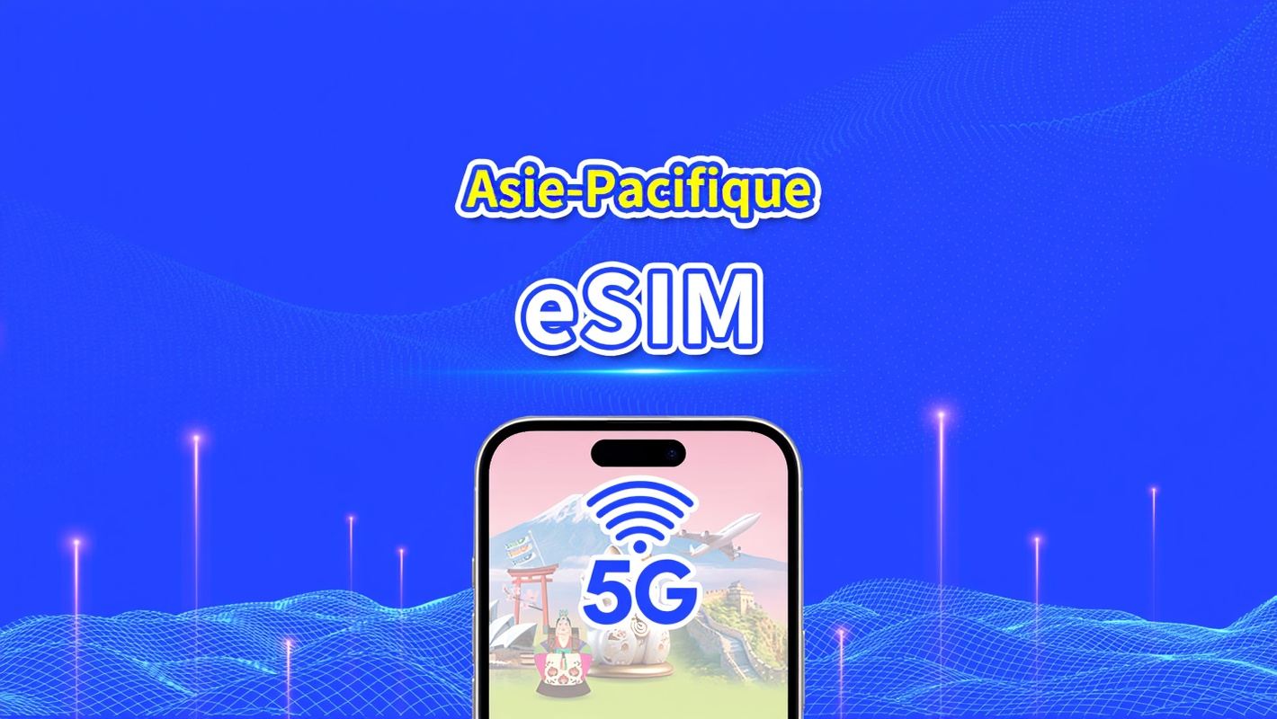 eSIM 4G/5G Asie & Océanie | Forfait de données journalier/total | 1–30 jours | Facturation 24 heures | QR Code