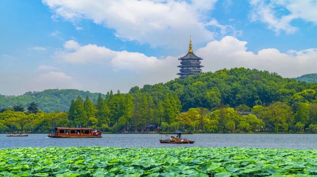 杭州雷峯塔+西湖遊船+三潭印月+靈隱寺一日遊·登島·導遊講解