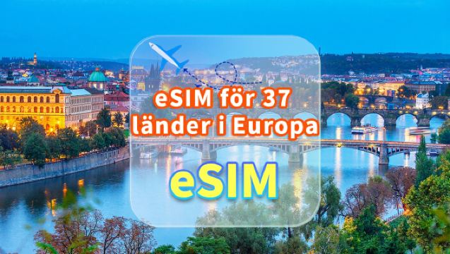 Europa 37 länder | 5G eSIM | Obegränsat användning | Höghastighetsnät | Inget fysiskt kort | Kalenderdagar | QR-kod