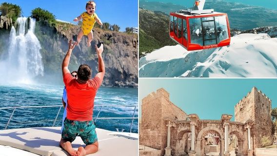 Geführte Stadtrundfahrt durch die Altstadt von Antalya mit Seilbahn, Wasserfällen und Bootsfahrt