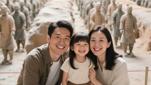 【家庭私家團·專車接送】秦始皇帝陵博物院（兵馬俑）華清宮+千古情/駝鈴/西安事變