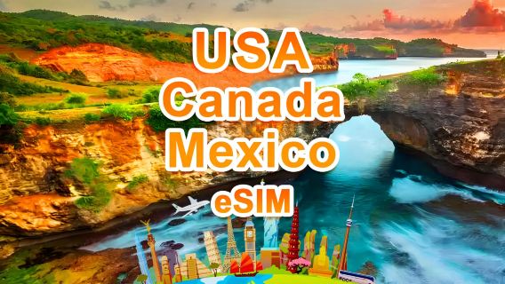 United States, Canada & Mexico 4G/5G eSIM | Daily package/Total package | 500MB/day-30GB | 1-30 days | 24-hour format | QR code