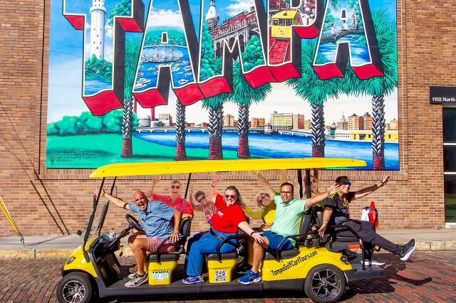 Guided Tampa Sightseeing Tour in a Deluxe Street Legal Golf Cart