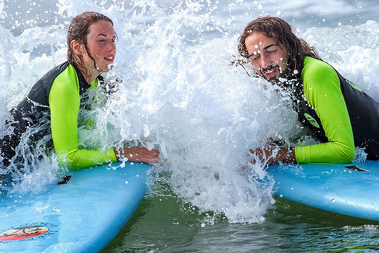 초보자 커플을 위한 개인 서핑 강습