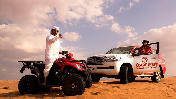 Dubai Self-drive Quad Bike, Sand Boarding, Camels & Refreshments