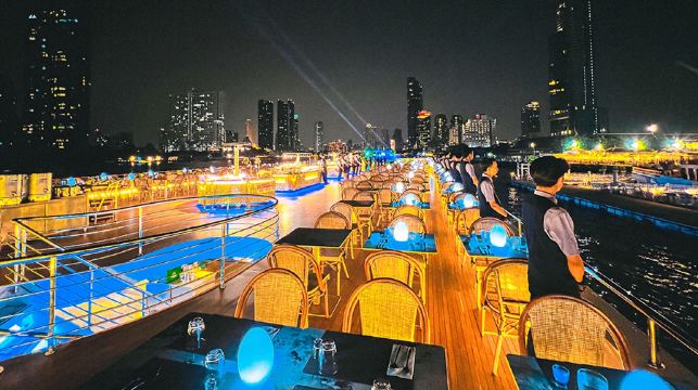 曼谷夜遊湄南河遊船 奢麗白號遊輪The Luxury White