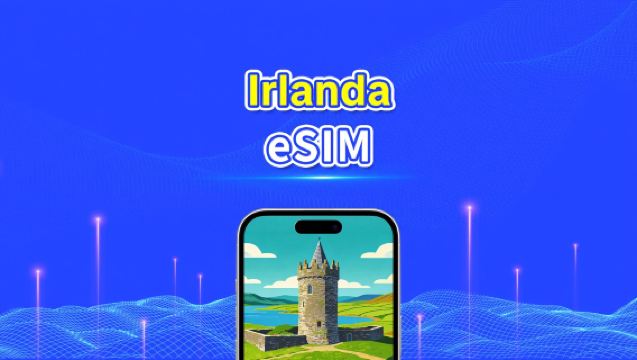 eSIM da Irlanda | 4G/5G | Dados de alta velocidade | Cobrança de 24 horas | Dias opcionais de 1 a 30 dias | Código QR