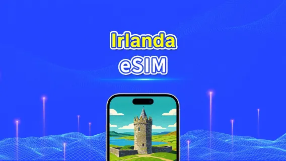 Irlanda 5G eSIM  | Rede Dupla | Compatível com IA e TikTok | Pacote de dados diário/total | 1–30 dias | Cobrança de 24 horas | Código QR