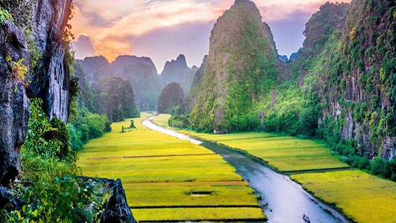 닌빈 투어: 디럭스 및 소규모 그룹 Tam Coc Hoa Lu - 보트, 자전거 타기, 점심 뷔페