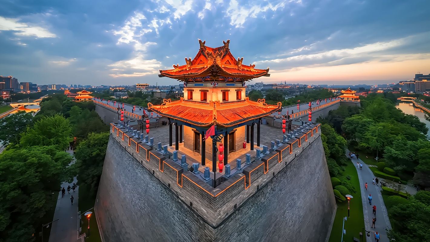 Xi'an Gerbang Kecil Selatan + Drum Tower Square + Tembok Kota + Yongxingfang + Alun-Alun Pagoda Angsa Liar|perjalanan satu hari