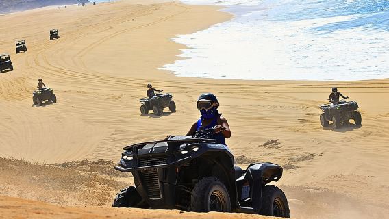 Recorrido en cuatrimoto por la playa y el desierto de Cabo Migrino con degustación de tequila