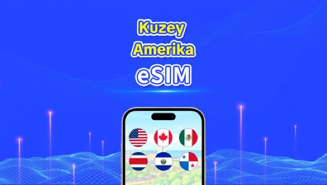 Kuzey Amerika eSIM | 5G/4G | Yüksek Hızlı İnternet | Günlük Paket/Veri Paketi | 24 Saat | 1-30 Gün | QR Kodu