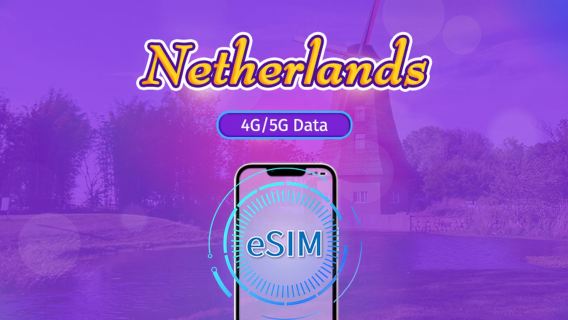 Niederlande | 5G/4G eSIM | Gesamtpaket | 24-Stunden Abrechnung | 7–30 Tage | QR-Code