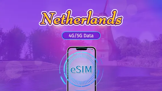 Belanda | eSIM 5G/4G | Paket Total | Penagihan 24 Jam | 7–30 Hari | Kode QR