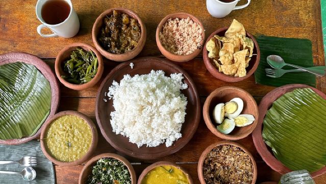 Cours de cuisine bio à Sigiriya (kumara et famille)