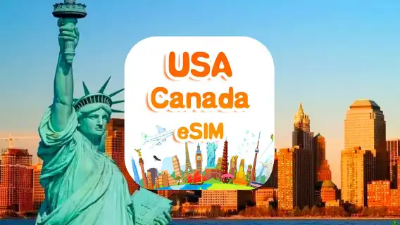 美國、加拿大 5G eSIM | 日用包/总量包 | 1-30天 | QR code
