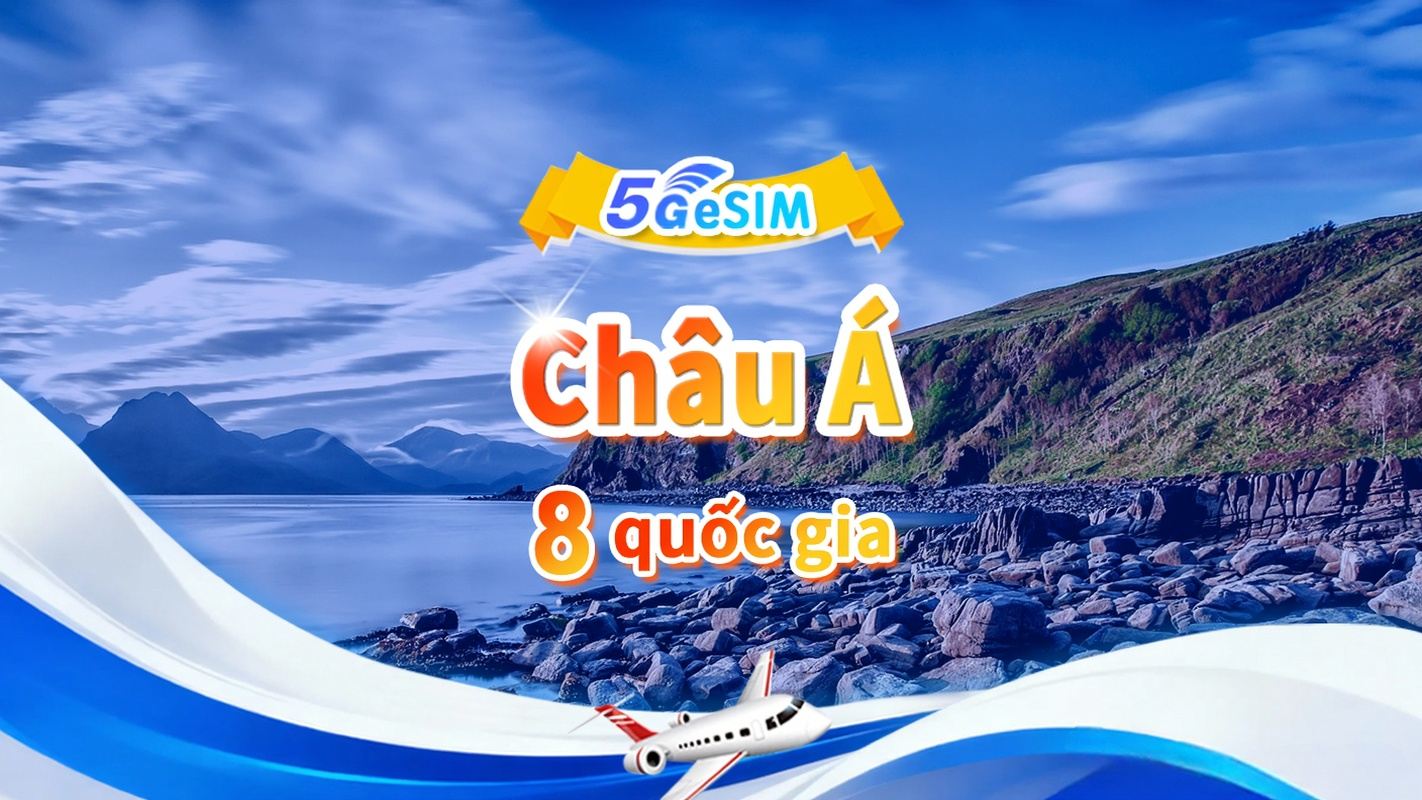 8 nước Châu Á 4G/5G eSIM | Gói hàng ngày/Gói tổng thể | 1-30 ngày | QR code