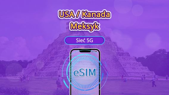 Stany Zjednoczone/Kanada/Meksyk 5G eSIM | Obsługa Google Maps/TikTok | Pakiet dzienny/pakiet danych | Rozliczenie wg dnia kalendarzowego | 1-90 dni | Kod QR