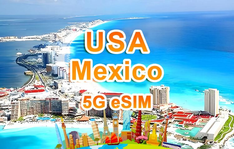 eSIM 5G disponibile negli Stati Uniti e in Messico| Pacchetto per uso giornaliero/pacchetto importo totale|  1-30 giorni|Codice QR