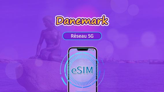 Danemark | eSIM 5G/4G | Forfait total | Facturation 24h | 7–30 jours | Code QR